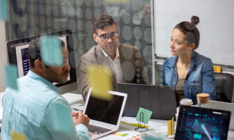 Group of people having meeting